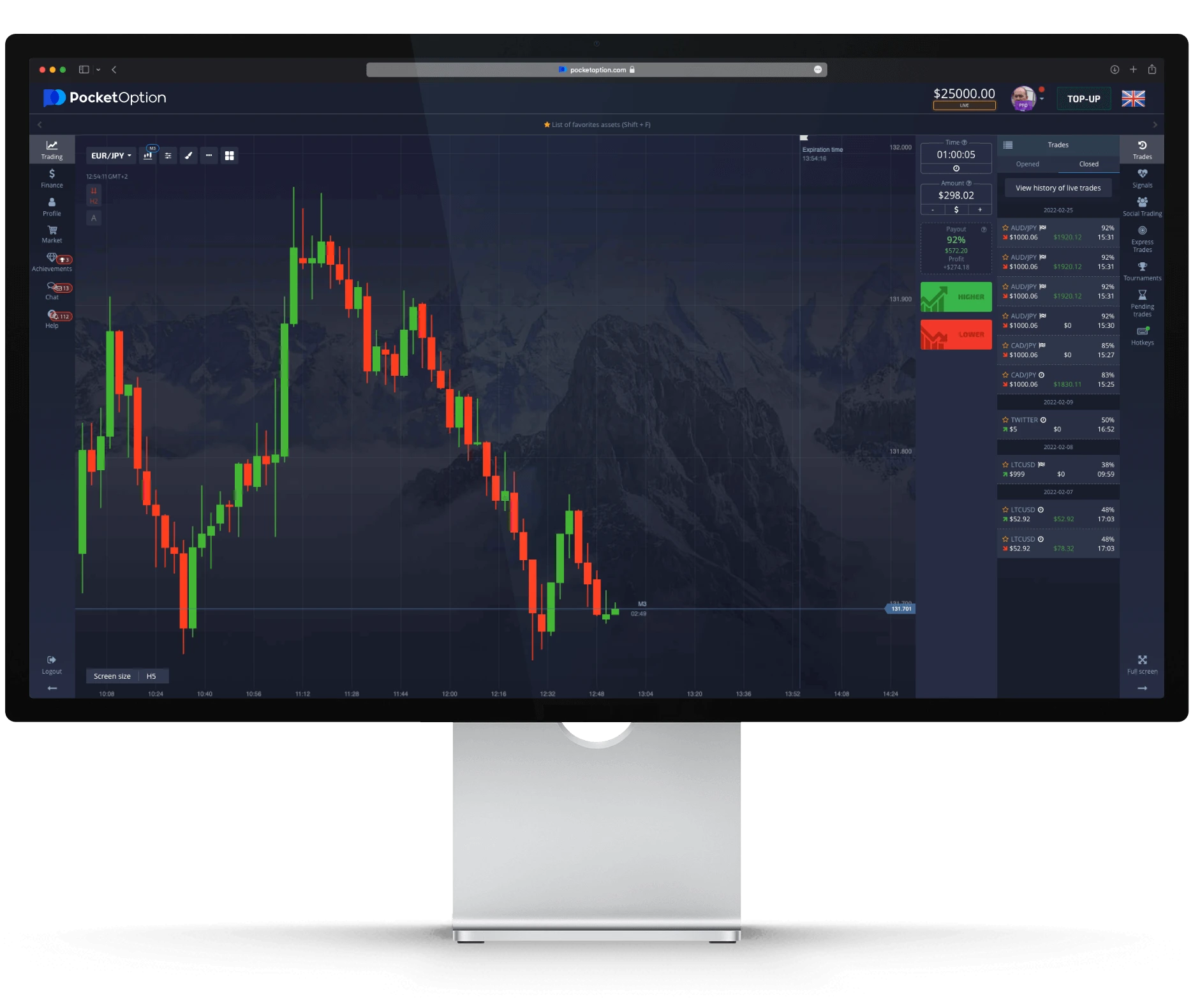Plateforme de trading Pocket Option